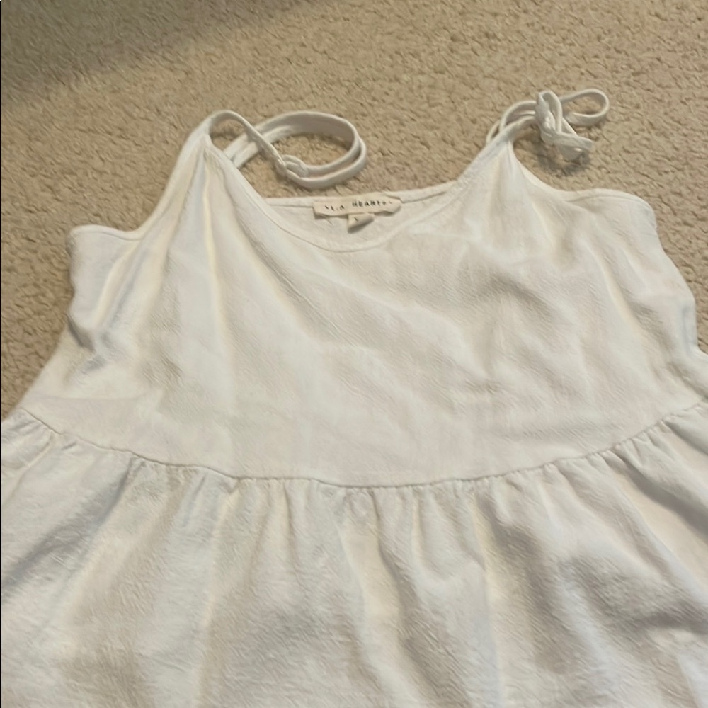 LA Hearts white spaghetti strap Top